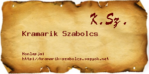 Kramarik Szabolcs névjegykártya
