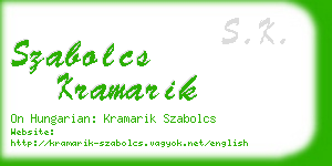 szabolcs kramarik business card
